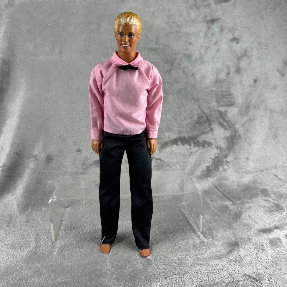 Vintage‎ Mattel Ken Doll 1988 Body 1991 Head Pink Shirt Black Pants Blue Eyes